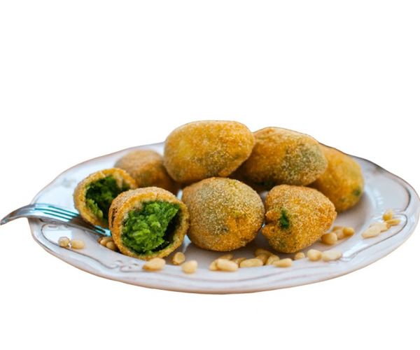 Croqueta casera de espinacas a la crema