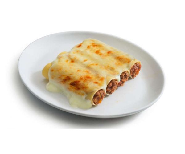 Canelón de carne con bechamel